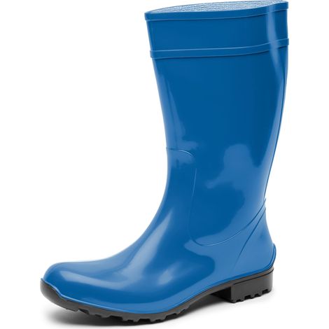 Ladeheid Bottes de Pluie Femme en Caoutchouc PVC avec Semelle Extérieure Antidérapante 100% Imperméable Chaussures pour Femmes résistantes à l'eau LA-967 (Bleu/Noir, 41 EU)