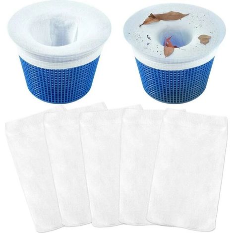 Lot de 5 chaussettes de piscine pour filtres à mailles fines de piscines et de spas, mailles ultra-fines réutilisables pour piscines enterrées et hors sol (1/5)