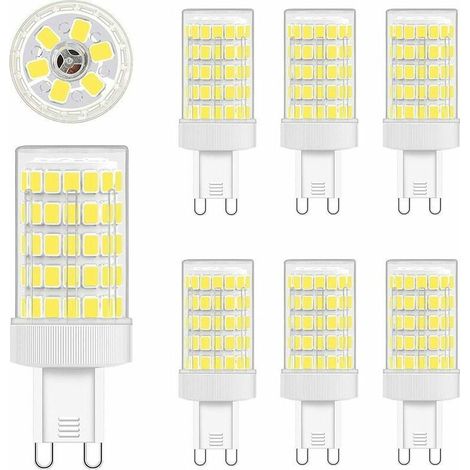 Ampoule G9 LED Blanc Froid, 10W LED G9 6000K Equivalence Incandescence 80W Lumière 900LM Lampe G9 LED AC 220V Lumineux 360º Large Angle de Faisceau 862835 SMD Non Dimmable Lot de 6