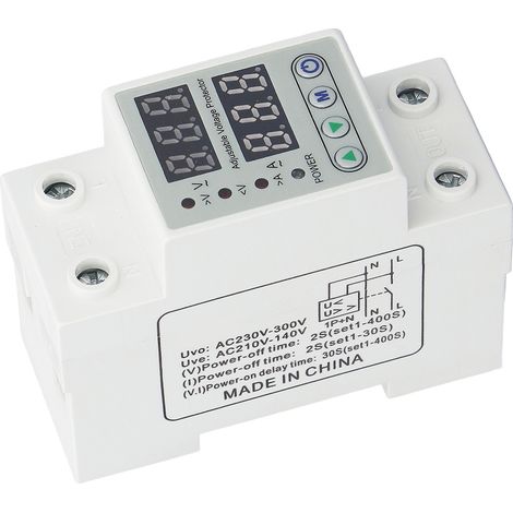 Dispositif de protection contre les surtensions à affichage numérique bipolaire avec réarmement automatique, 220 V CA, 40 A (1/5)