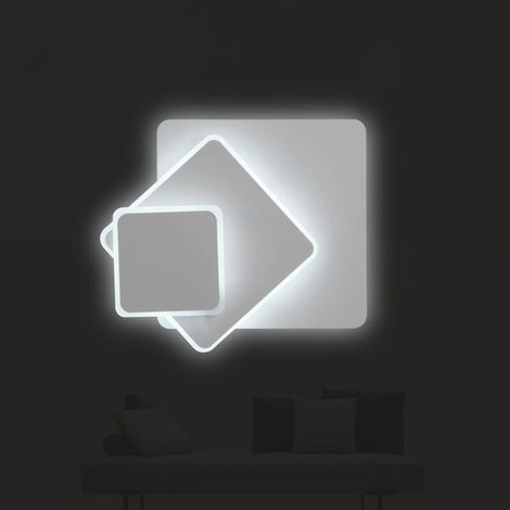 15-W-LED-Wandleuchte für den Innenbereich, moderne, um 350° drehbare quadratische Wandleuchte, kaltweißes Licht (6500 K), kreative Wandleuchte für Wohnzimmer, Schlafzimmer, Küche, Treppenhaus, Flur (1/5)