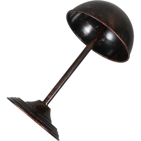 Présentoir à chapeau en fer pour 2 pièces, support de table en métal marron foncé - Sûr et pratique (1/5)
