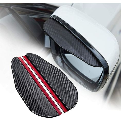 2pcs rétroviseur pare-pluie pare-fumée pare-fumée universel en fibre de carbone rétroviseur latéral pluie sourcil pour voitures rétroviseur couverture accessoires (fibre de carbone) (1/5)