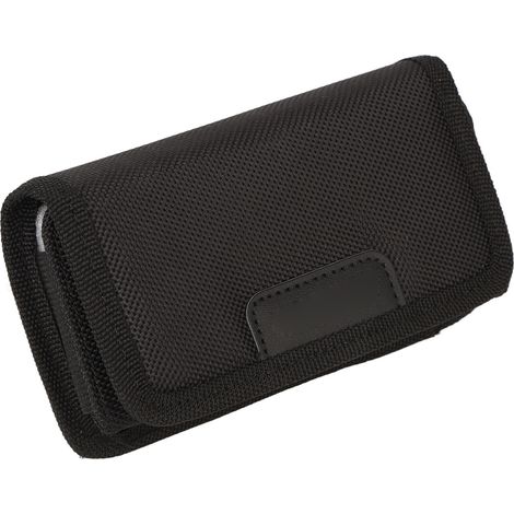 Étui de ceinture en nylon noir pour téléphone portable avec clip ceinture, compatible avec iPhone 14 Pro, 14, 13 Mini et Samsung Galaxy S23. (1/5)