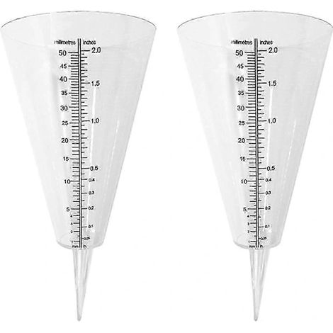 Compatible avec pluviomètre externe, 2 pluviomètres coniques transparents, double échelle, 2024 Walkbee 8324 B - AquaForge (1/4)