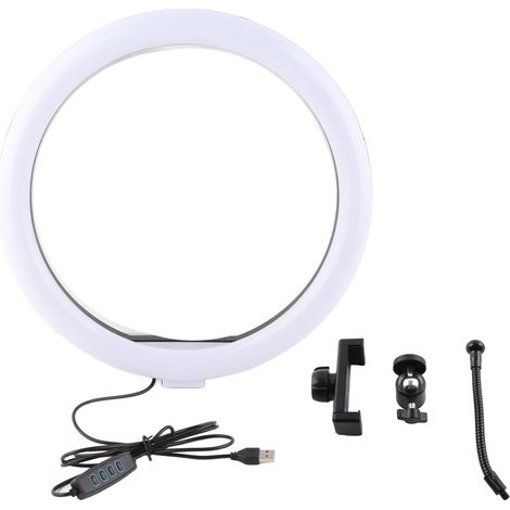 13 cm Anneau Lumière Selfie avec Support pour Téléphone Lampe LED USB pour Live, Maquillage, Photographie (1/5)