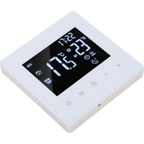 Intelligenter Thermostat, weiß, Touchscreen, 16 A, LCD-WLAN-Temperaturregler, AC 90–240 V, Wandregler für Zuhause (1/5)