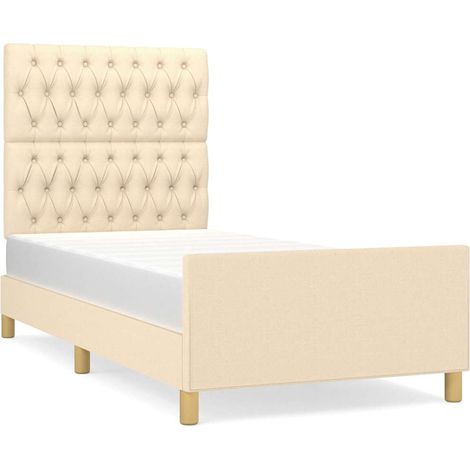 Maison Exclusive - Bettgestell ohne Matratze Creme 100x200 cm Sto (1/5)
