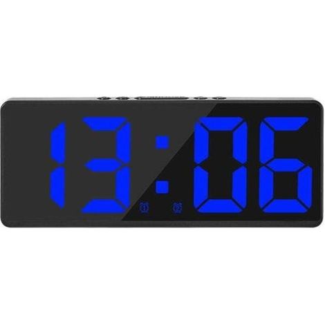 Grande Horloge Murale Numérique Intelligente APP Contrôle Heure/Date/Déclencheur Sonore et Fonction de Compte à Rebours Luminosité Continue et Alarme de Volume avec Fonction Snooze - Coque Noire Lumiè (1/4)