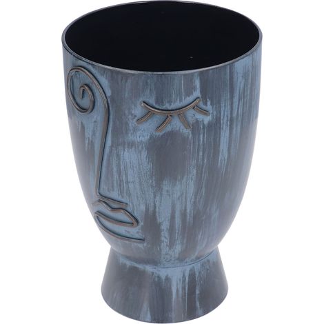 Pot de fleurs en fer forgé à motif de visage humain, style ethnique romantique, pour la maison, étagère ou mariage. (1/5)