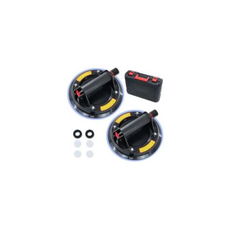 2 Pièces Ventouse Carrelage 8" Ventouse Vitre Professionnelle avec Boîte à Outils Portable,Ventouse pare Brise,Ventouse à Vide Pour soulever de Vitre,Plaques,Carrelage,Meubles,Charge 220 KG