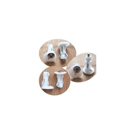 Kit di fissaggio per sedile WC, 2 viti per sedile WC, dadi in gomma espandibili, accessori universali per sedile WC, viti per coperchio WC, bianco - Crezuo
