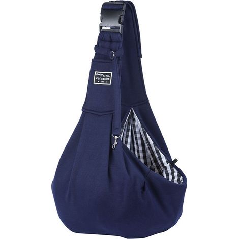 Sac à dos pliable pour chien (1 pièce) - Sac pour animaux de compagnie bleu foncé avec boucle réglable - Sac messager pour chat 65 x 30 x 80 cm (1/5)