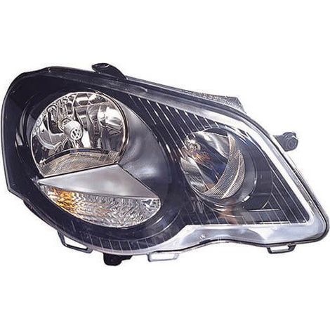Phare avant droit fond noir H1/H7 Volkswagen Polo 4 Sport 2005-2009
