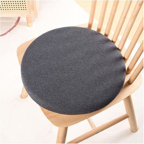 1 pièce (gris foncé) diamètre 40CM hauteur 4.5cm, coussin de chaise rond en mousse à mémoire de forme, coussin de chaise antidérapant / respirant / amovible (1/5)