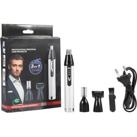 3-in-1 Men's Rechargeable Nose, Ear, Temple Hair Trimmer, Electric Beard and Eyebrow Trimmer, Shaving Kit HB035 (1/4)
