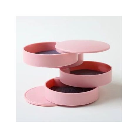 MINKUROW Portagioie, Portagioielli Portagioielli Vassoi Portagioielli Da Donna Portagioie Girevole A 4 Livelli Per Anelli Collana Orecchini Regalo Di Compleanno Ragazze Donne Rosa (1/5)