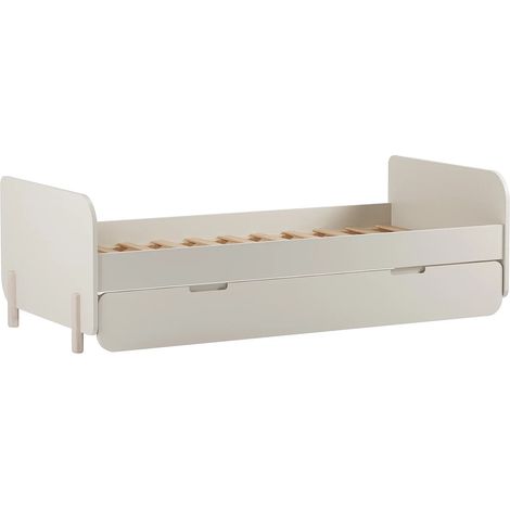 Lit gigogne 2 x 90 x 190 cm - MDF et pin - Coloris : Naturel et beige - TALUDO