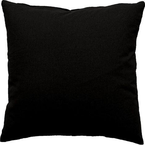 1 quadratisches Kissen, 40 x 40 cm, schwarz, 100 % Öko-Tex-zertifizierte Baumwolle, abnehmbarer Bezug mit Reißverschluss, maschinenwaschbar, für Wohn- und Schlafzimmer (1/5)