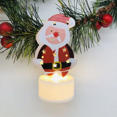 Bougie LED Décoration Noël - Père Noël Bonhomme De Neige Clochette - Lumière Nuit Noël Arbre Fêtes Intérieur Extérieur - Lot de 1 (1/2)