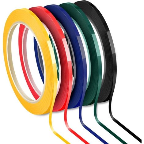Rollen 3 mm grafisches Diagramm-Rasterband, selbstklebende Whiteboard-Markierung, 5 Farbsortiment, 66 m pro Rolle (1/4)