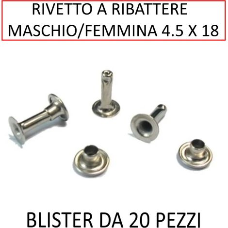 RIVETTO RIBATTERE MASCHIO FEMMINA 4.5 x 18 ( CONF.20 PZ ) (1/2)