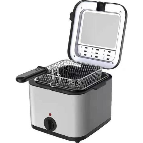 Friteuse, friteuse 2,5 L avec revêtement antiadhésif, dotée d'une fenêtre de visualisation Amovible, Protection Contre la surchauffe, Facile à Nettoyer, friteuse Portable pour Frites, Poisson