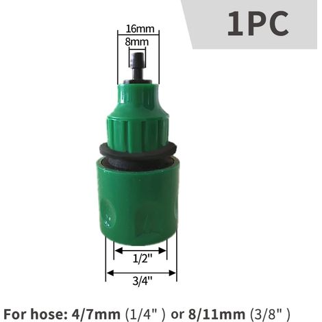 -7 Raccord en Y pour tuyau d'arrosage, filetage femelle, adaptateur pour robinet à 2 voies, kit de raccord rapide avec vanne marche/arrêt et accessoires pour répartiteur d'eau (1/5)