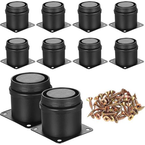 10 Pcs Pied de Meuble Reglable 0-10mm, 5cm Pied Meuble Reglable, Pieds de Table de Nivellement pour Meubles, Pieds de Meubles Réglables en Métal pour Chaises Lit Canapé Placard Armoires + Vis (1/5)