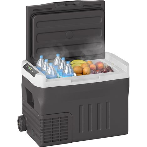 Glacière compresseur 30 L électrique LED mode ECO maintien froid noire réfrigérateur voyage voiture