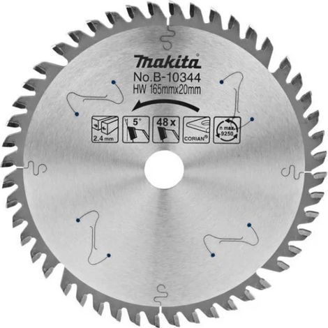Makita B-10344 Specialized Lama per sega ad affondamento 165x20 mm per Corian