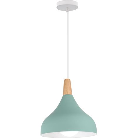 Lampe À Suspension Moderne Plafonnier D'Intérieur Lustre Minimaliste Abat-Jour En Métal, Vert Pour Chambre À Coucher, Cuisine, Bureau, E27 (1/5)