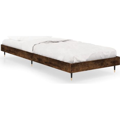 Cadre de lit chêne fumé 75x190 bois d'ingénierie (1/5)