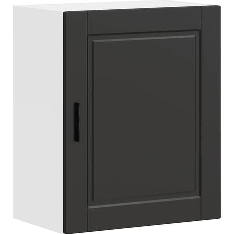 Armario de cocina mural de diseño moderno en color negro 50 x 31 x 60 cm gran capacidad de almacenamiento madera de ingeniería negra 020050344 (1/5)