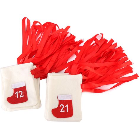 Adventskalender zum Aufhängen, nummeriert von 1 bis 30, für Weihnachten und Neujahr. Geschenktüten, Beutel, Wohnaccessoires. (1/5)