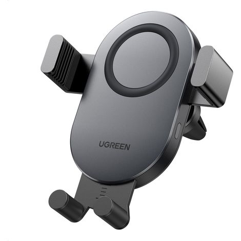 Caricabatterie wireless Qi da 15 W per auto + supporto per telefono per griglia nera (1/5)