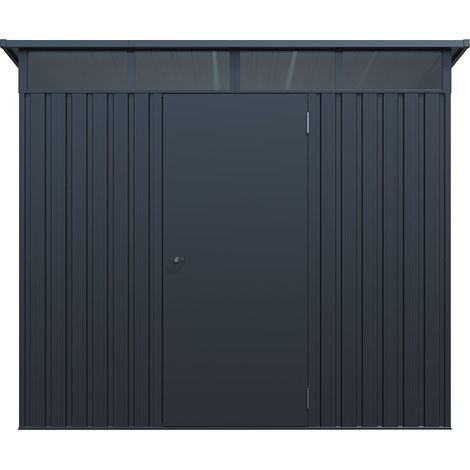 Vente-Unique – Abri de jardin métal 4,6 m² en acier galvanisé 0,4 mm – Toit monopente avec gouttière – Porte simple verrouillable – Fenêtre en hauteur (1/5)