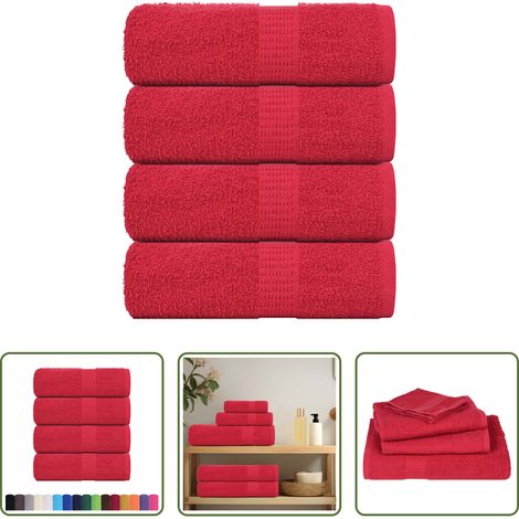 Badetuch - Waschtücher FROGN 4 Stk. Rot 30x30 cm 360 g/m² (1/5)