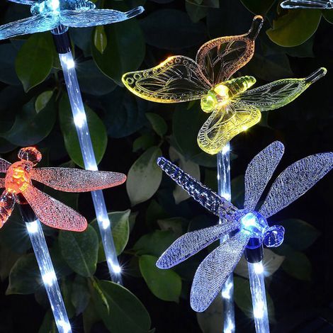 3pcs lumière de piquet étanche extérieure colorée à LED à énergie solaire pour la cour de jardin de pelouse (1/4)