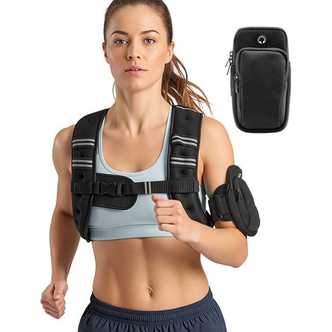 Mophorn Gilet Zavorrato con Sabbia di Ferro, Giubbotto per Allenamento di Forza, Corsa e Resistenza, Realizzato in Neoprene Traspirante con Tasche Portaoggetti,Fitness, Esercizio e Cross-Training (1/5)