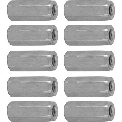 10 écrous à tige longue, écrous à manchon hexagonaux, fixations de support filetées (M6 25) (1/5)