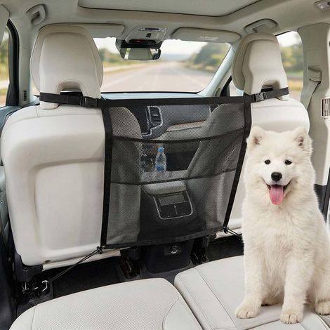 Car Net for Dogs, Car Nets, 69 x 57 cm Nets for Cars with Pocket, Nets for Small and Medium Dogs (1/5)