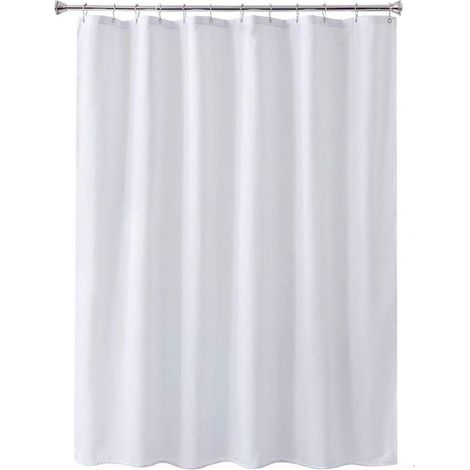 Rideau de douche uni épais, imperméable et résistant à la moisissure, en polyester imperméable, idéal pour la salle de bain ou l'hôtel. Rideau de séparation de pièce uni - polyester blanc 120 g/m² - 1 (1/5)