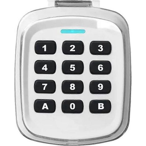 Clavier sans fil à code, télécommande d'ouverture de porte (blanc) (1/5)