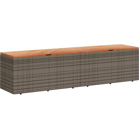 Maison Exclusive - Contenitore Giardino Grigio 220x50x54cm Polyrattan Legno Acacia
