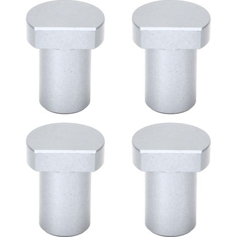 Lot de 4 butées d'établi de 19 mm de diamètre, en alliage d'aluminium haute résistance, pour le travail du bois, avec tenon argenté. (1/5)