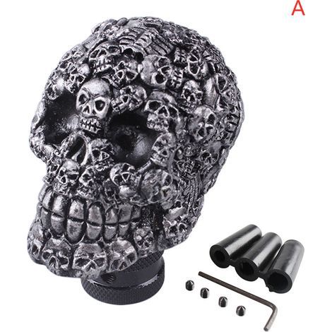 Custom gear shift knob with skull design - knob for manual/automatic transmission - full skull (1/4)