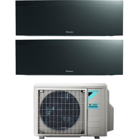 Daikin Bluevolution Dual Split Inverter Klimagerät Serie EMURA BLACK III 9+12 mit 2MXM50A R-32 Wi-Fi Integrated 9000+12000 Farbe Schwarz Italienische Garantie