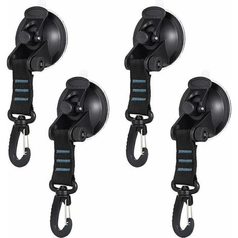 4 pezzi di ancoraggio a ventosa per roulotte, ancoraggio a ventosa per campeggio con cinghia per casa, auto, tende da sole, teloni, elastici per auto, (1/4)