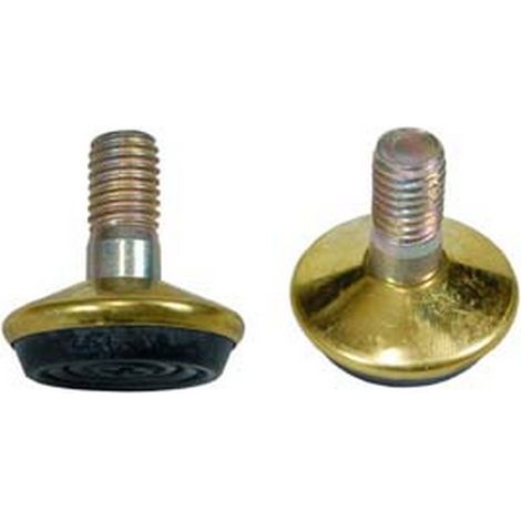25PZ PIEDINO REGISTRABILE GIREVOLE ACCIAIO OTTONATO mm10 MA larghezza base mm32